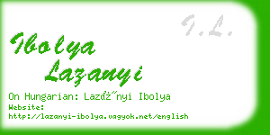 ibolya lazanyi business card